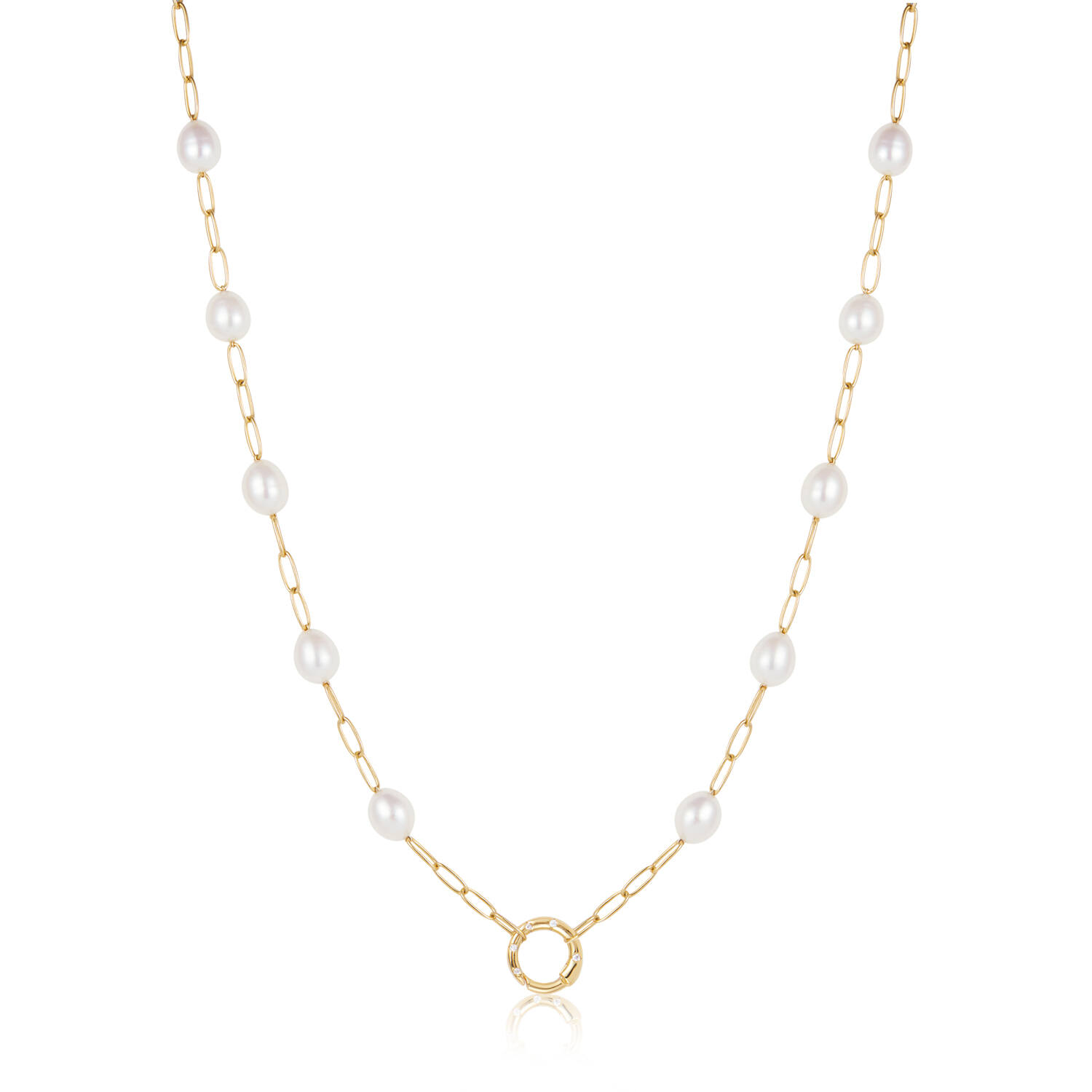  Pop Charms - Necklace - Silver / 14kt GP - Pearl - 45cm